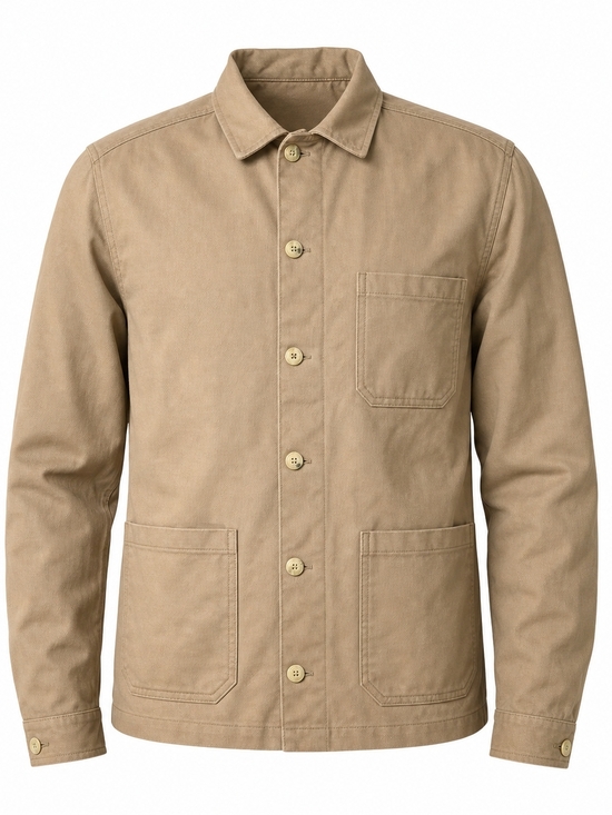 ASOS Other - ASOS DESIGN Men’s Cotton Twill Chore Jacket / Shacket in Tan - Size Medium